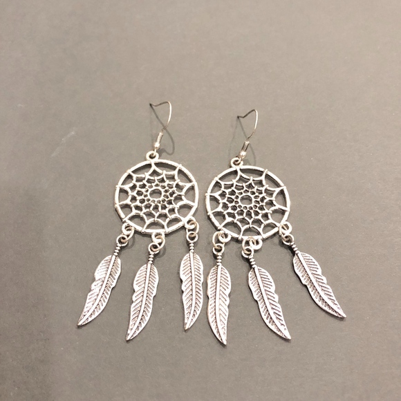 Sliver Dream Catcher Earrings - Picture 4 of 5